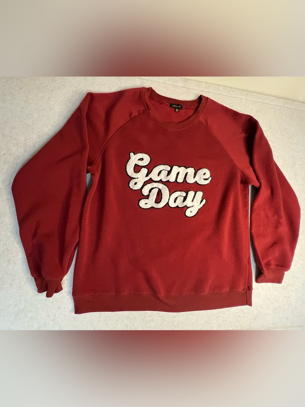 Ruby & Lace Maroon Game Day Chenille Script Graphic Crewneck Sweatshirt 2X